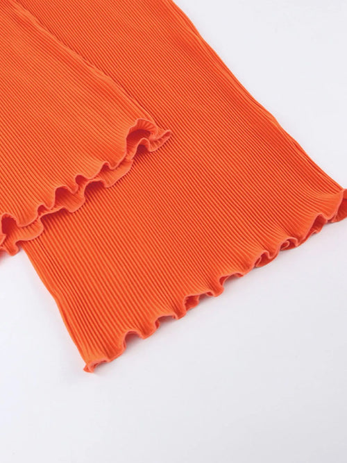 Button Up Long Sleeve Top and Pants Set