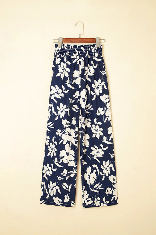 Lila’s Floral Frill Waist Wide Leg Pants