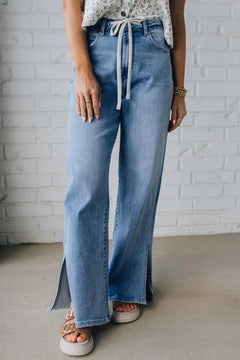 Lena's Elevated Side Slit High Rise Jeans