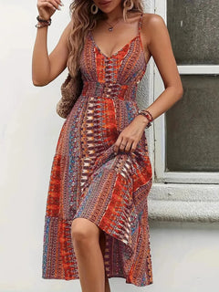 Printed V-Neck Cami Dress