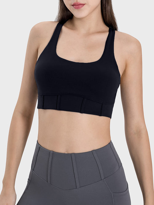 Wide Strap Square Neck Active Tank Top