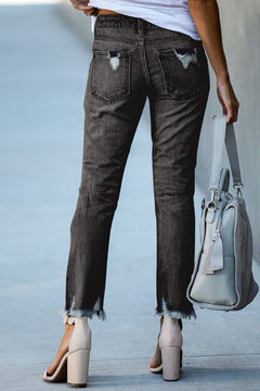 Comfy Cool Black Distressed Boyfriend Denim Pants!