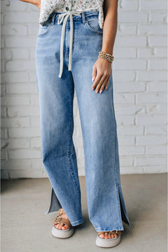 Lena's Elevated Side Slit High Rise Jeans