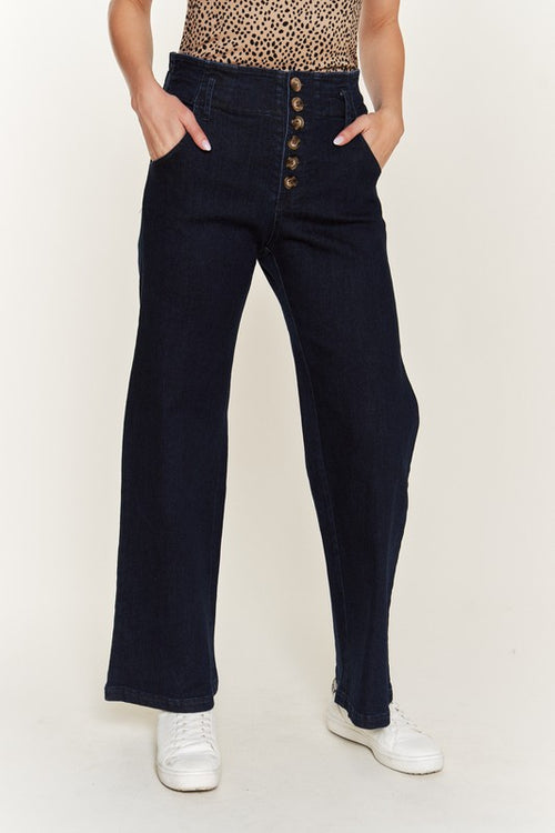 Enchanted Goddess Wide Leg Jeans - Romance Awaits