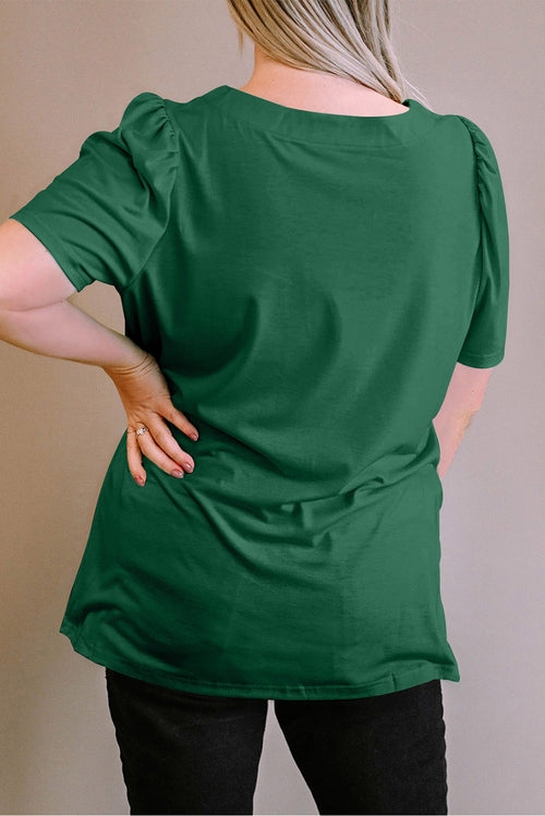 Enchanted Emerald Ruffle Top: Curvy Charm 💚