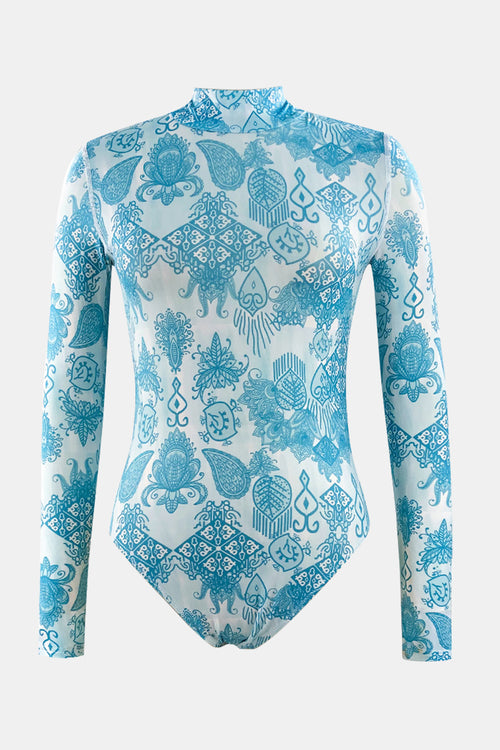 Whimsical Mock Neck Swimwear Delight