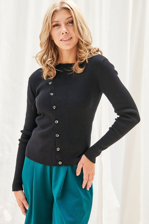 Elegant Button-Up Knit Top: Effortless Style Upgrade