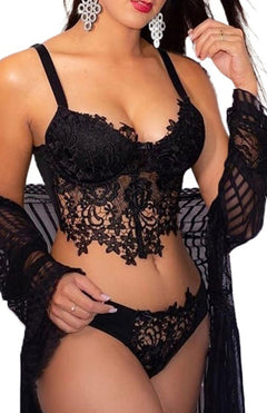 Sultry Rose Lace Lingerie: Unleash Romance 🌹