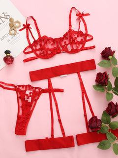 Luna's Rose Lace Seduction Set