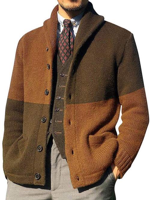 Charming Colour Block Cardigan for Men