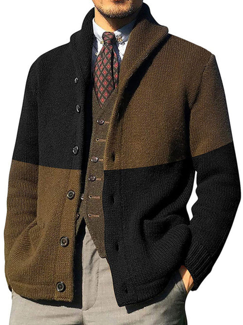 Charming Colour Block Cardigan for Men