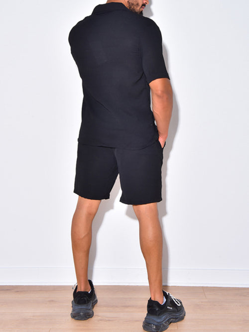 Sleek Men's Wide Short-Sleeved Suit: Effortless Elegance