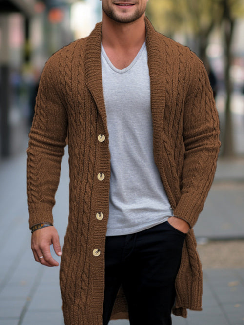 Rugged Elegance: Men's Wool Cardigan