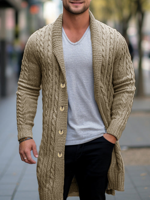 Rugged Elegance: Men's Wool Cardigan
