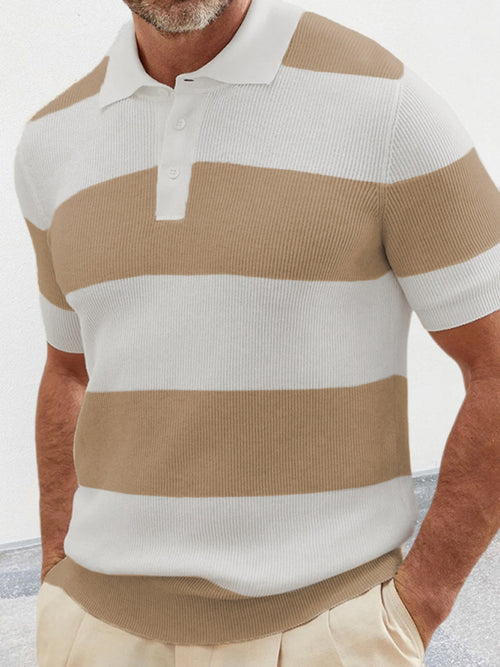 Elegant Stripe Polo: Timeless Sophistication for Men