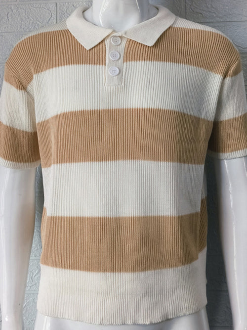 Elegant Stripe Polo: Timeless Sophistication for Men