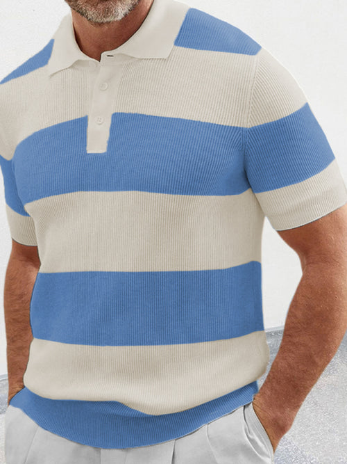 Elegant Stripe Polo: Timeless Sophistication for Men