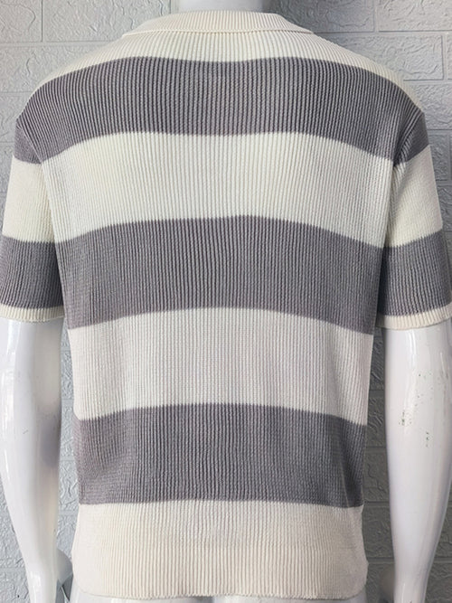Elegant Stripe Polo: Timeless Sophistication for Men