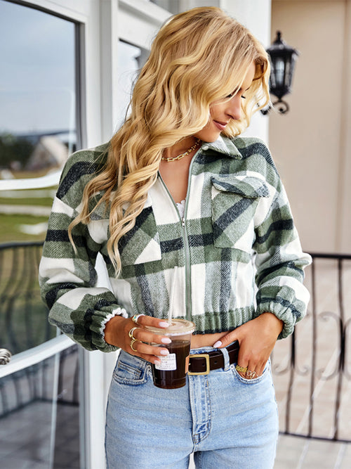 N.O.W. Women's Festive Plaid Outerwear Jacket