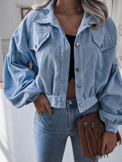 N.O.W. Elevated Beige Corduroy Casual Coat