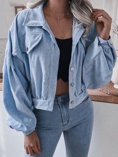 N.O.W. Elevated Beige Corduroy Casual Coat