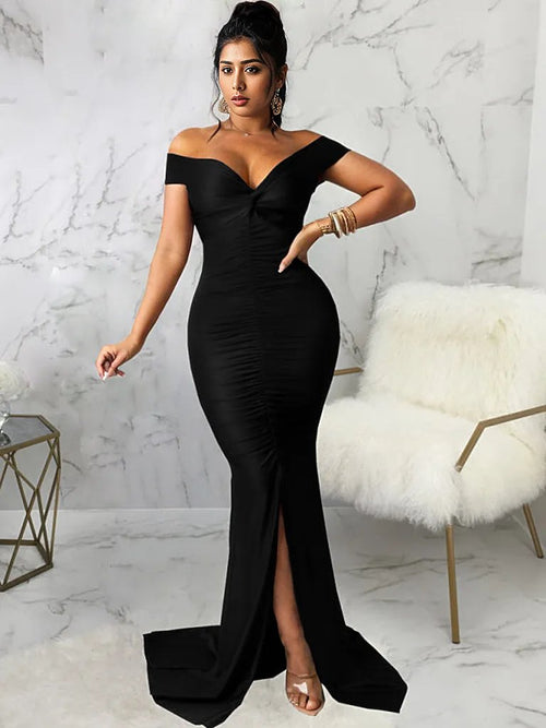 Goddess Glamour V Neck Bodycon Dress 🌟