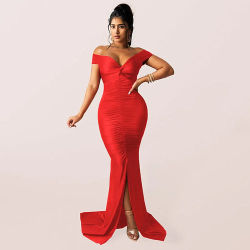 Goddess Glamour V Neck Bodycon Dress 🌟
