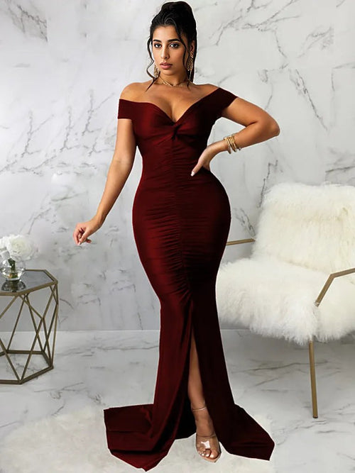 Goddess Glamour V Neck Bodycon Dress 🌟