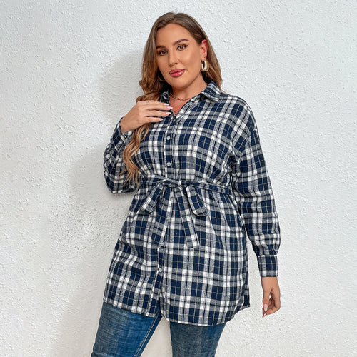 Curvy Clara's Stylish Comfort Plaid Jacket