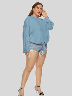 Chic Bow Detail Plus Size T-Shirt