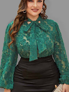 Radiant Rhea's Curves & Bows Blouse