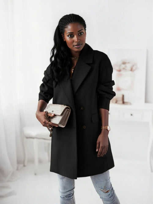 N.O.W. Timeless Style Double-Breasted Coat