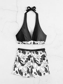 Garden Dreams High Waist Boxer Bikini