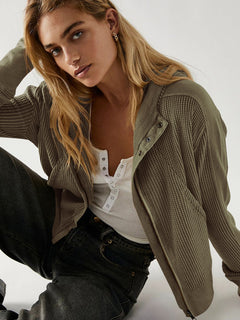 N.O.W. Olive Woven Jacket for Women