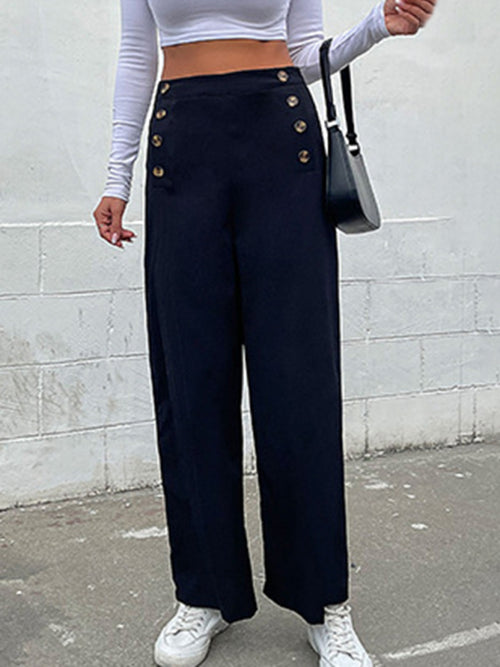 Feel Effortlessly Chic in Slim Button Pants! 🌿