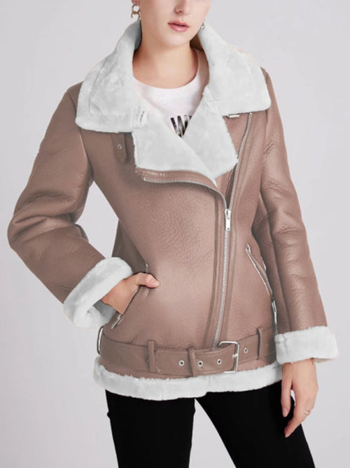 N.O.W. Women's Luxe Winter Fur Motorcycle Coat