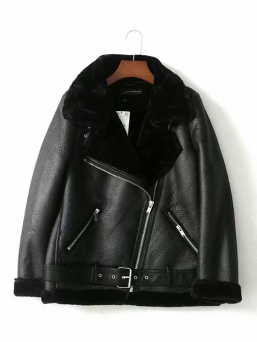 N.O.W. Women's Luxe Winter Fur Motorcycle Coat