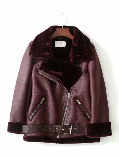 N.O.W. Women's Luxe Winter Fur Motorcycle Coat