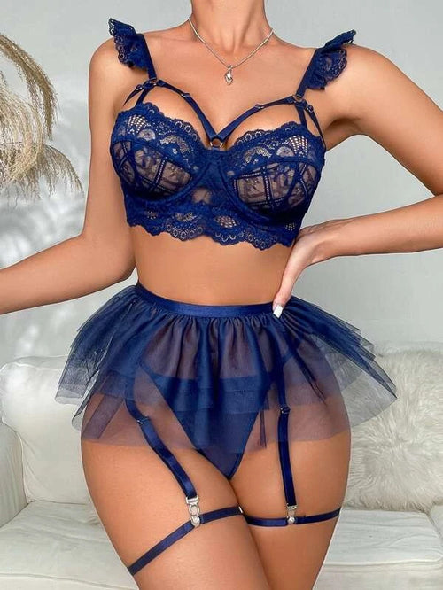 Scarlet Desire Hollow Backless Set