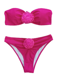 Whimsical High-Waisted Bloom Bikini Set