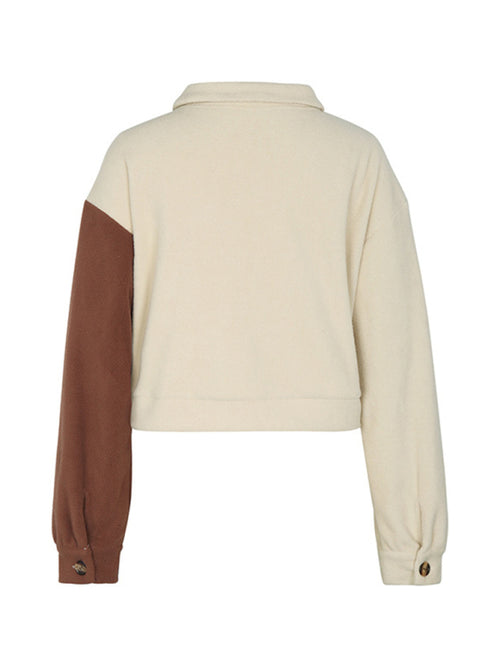 N.O.W. Autumn Color Block Fleece Jacket