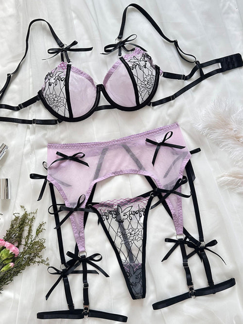 Lila's Seductive Lace Whisper Set