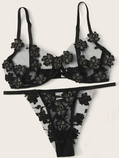 Rose Whisper Lace Bra Set