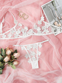Rose Whisper Lace Bra Set