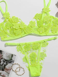 Rose Whisper Lace Bra Set