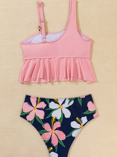 Floral High-Waist Ruffle Bikini Delight