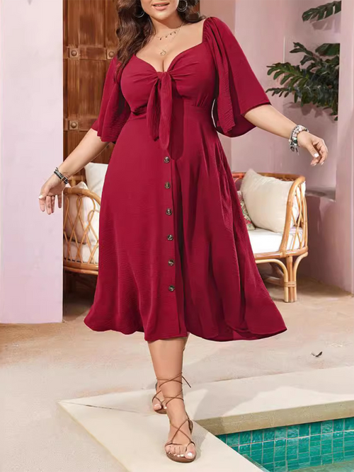 Graceful Curves Bow Dress