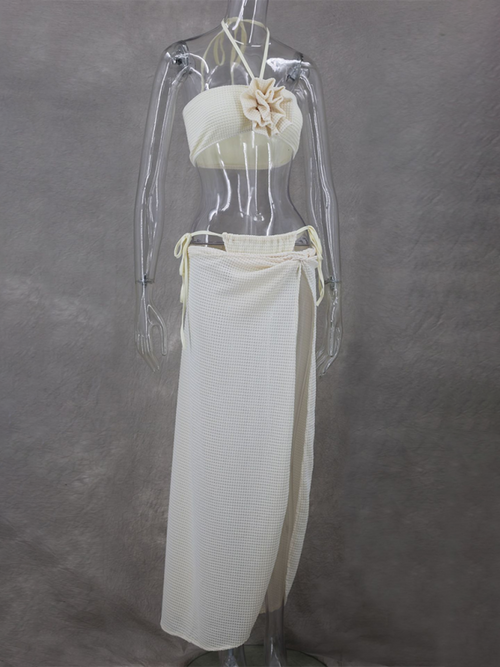 Tube Top and Slit Skirt Set