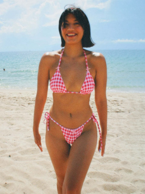 Sunny Triangle Drawstring Bikini Delight