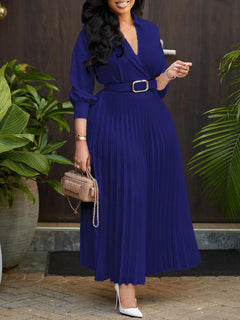 Autumn Ember Pleated Dress